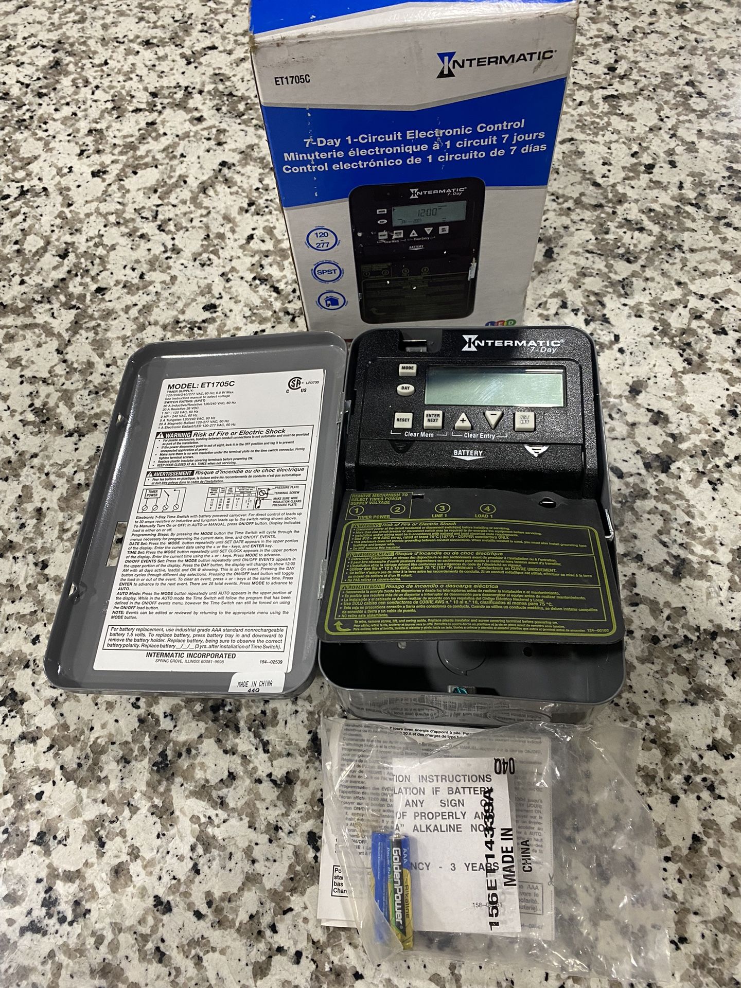 30 Amp 7-Day SPST 1-Circuit Electronic Time Switch