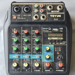 TEYUN 4 Channel Mixer W/ Bluetooth
