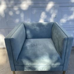 Sea Blue Velvet Armchair Accent Chair