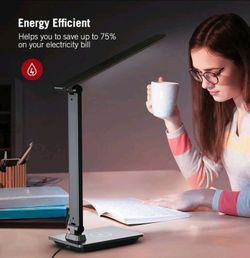 LED desk lamp, Fast wireless Charger iPhone/android, 4 brightness/temp levels energy efficient
