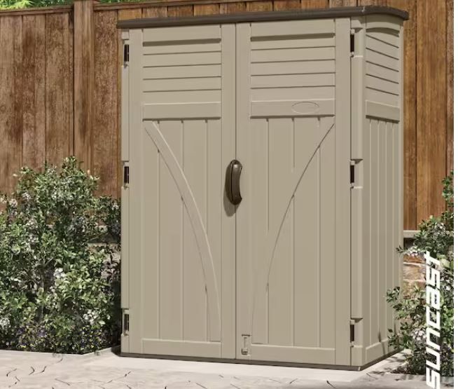 Suncast 2 ft. 8 in. x 4 ft. 5 in. x 6 ft. Large Vertical Storage Shed NEW