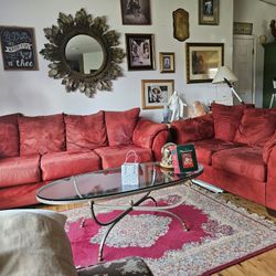 Beautiful Red Couch & Loveseat