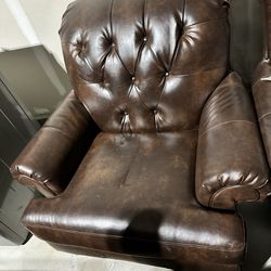 Faux Brown Leather Chair