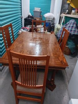 Solid Hardwood Table And Six Chairs