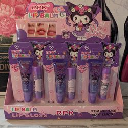 Kuromi 2in1 lip balm and lip gloss set