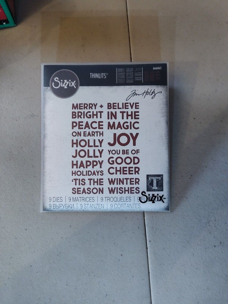 Tim Holtz Sizzix Alterations Thinlets Dies - Bold Text Christmas
