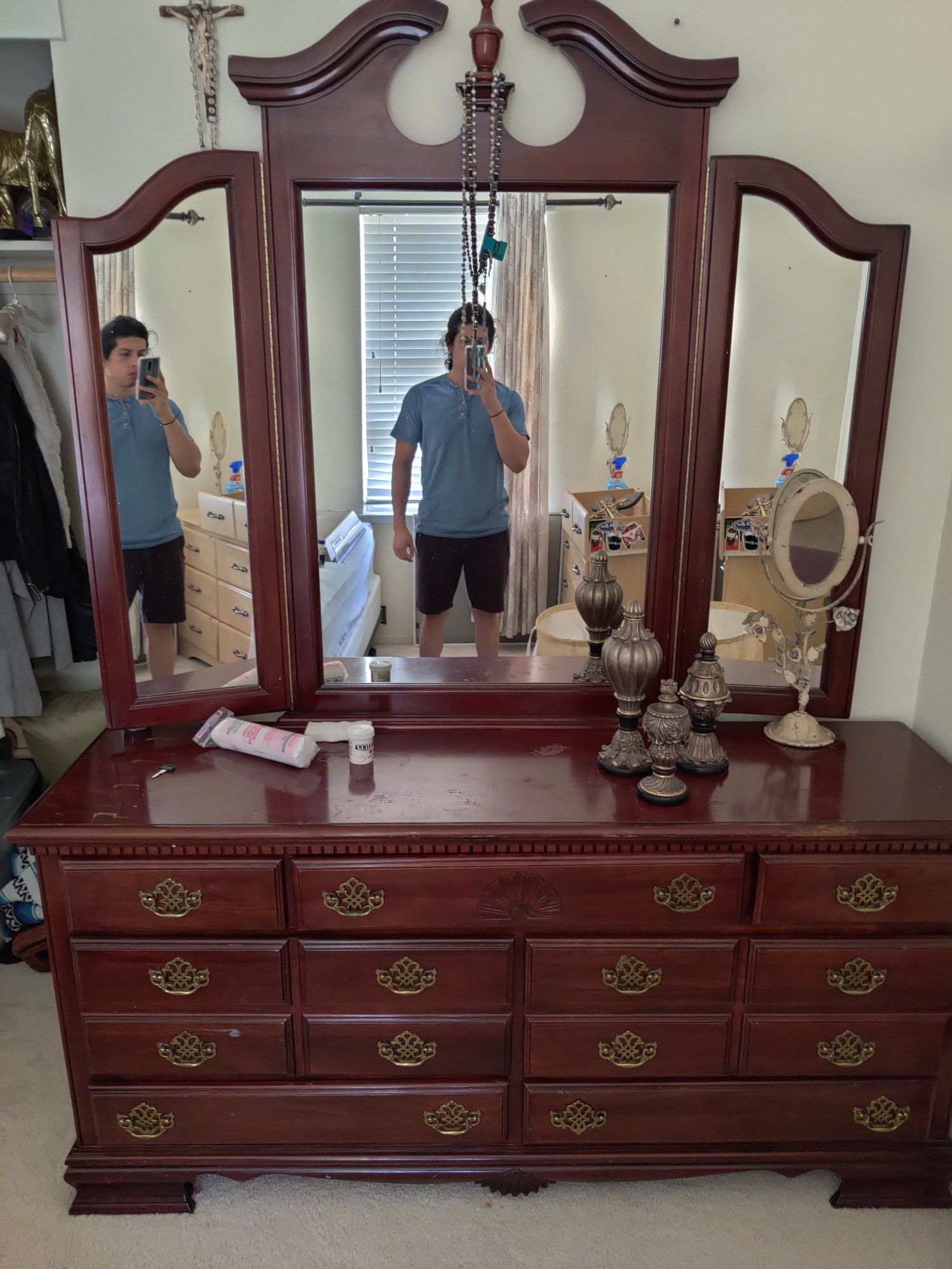 Nice wooden Dresser with mirror