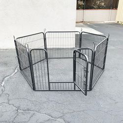 (NEW) $70 Heavy Duty 24” Tall x 32” Wide x 6-Panel Pet Playpen Dog Crate Kennel Exercise Cage Fence Play Pen