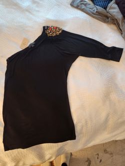 Twenty One Black Embellished One-Shoulder Top