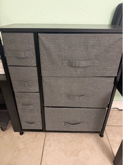 YITAHOME 7-Drawer Fabric Dresser – Black/Grey