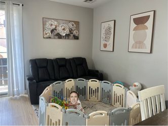 Beige Play Pen for Toddler/Baby
