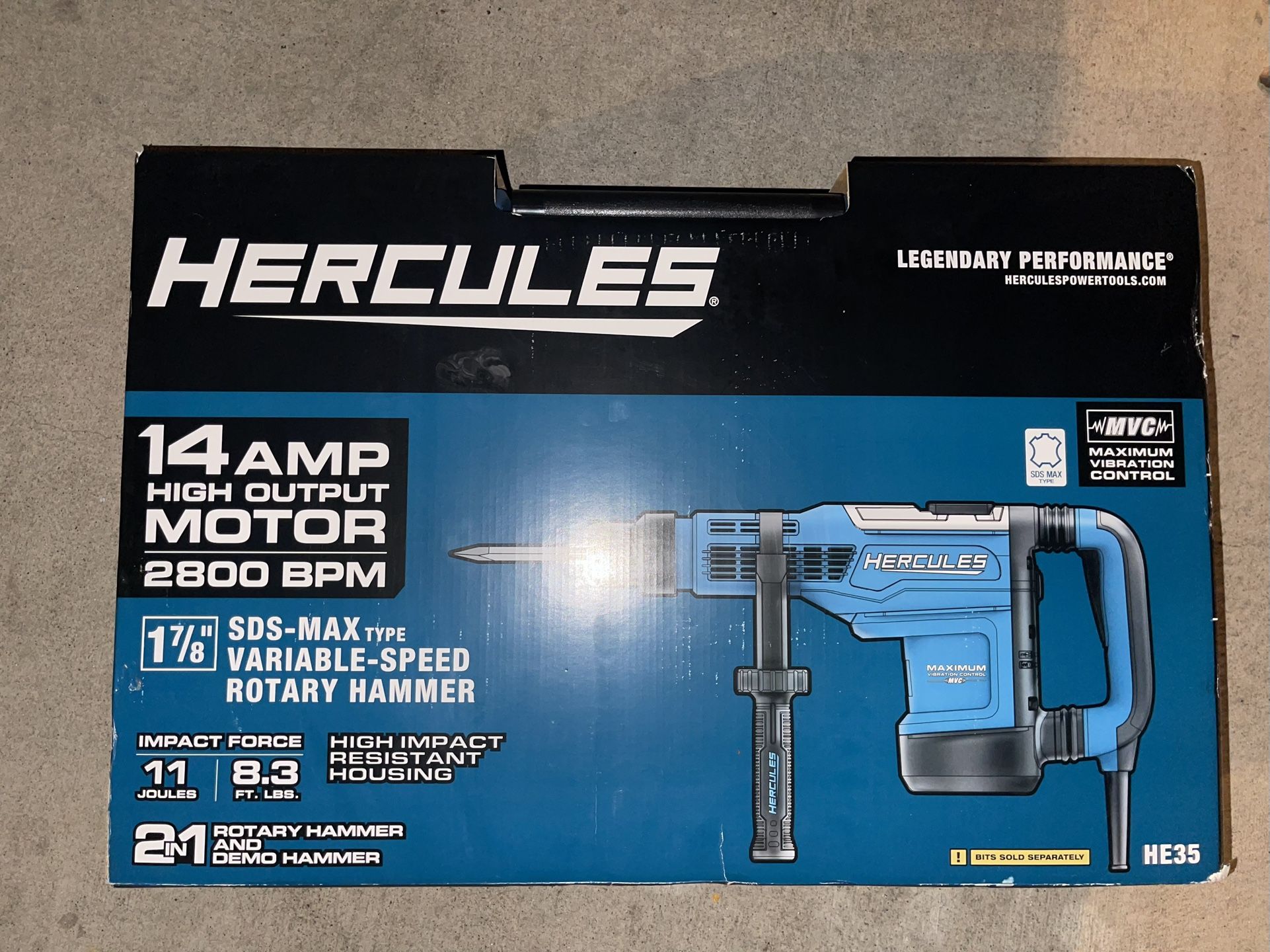 HERCULES 14 Amp1-7/8inch SDS-MAX Rotary Hammer & Demo Hammer! (BRAND NEW)