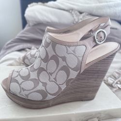 Coach Wedge Heels New In Box 9.5