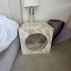 Faux Marble End Table