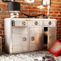 Aviator 3 Door Sideboard End Table Design Metal Side Table Dresser