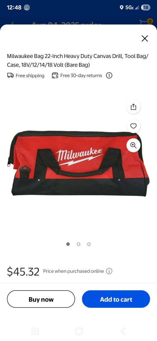 Milwaukee 22 Inch Tool Bag- Price Negotiable 
