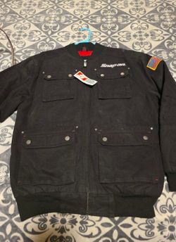 Snap-on Black Bomber Jacket with USA Flag Patch