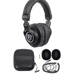 Rockville PRO-M50 Studio Headphones with Detachable Coil Cable & Case