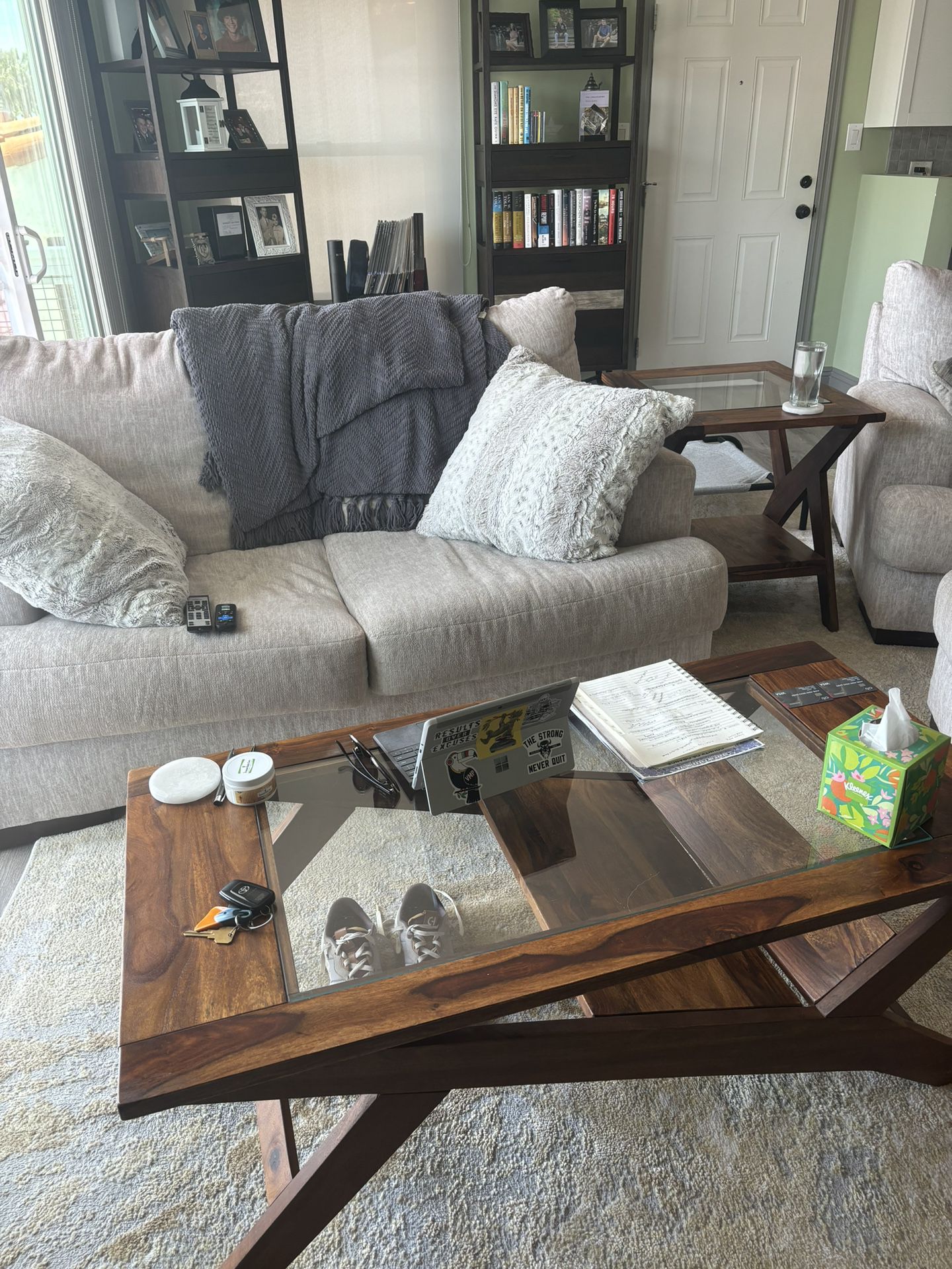 Couch And Chair With Ottoman, Coffee Table And End Table