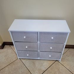 SONGMICS 6 Drawer Fabric Chest of Drawers Industrial Style Steel Frame Shelf Bedroom  32"W×12"D×28"D