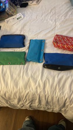 All Six Pencil, Marker, Crayon, Color Pencil, Etc Bags And Boxes/ Bags With Nerf Bullets