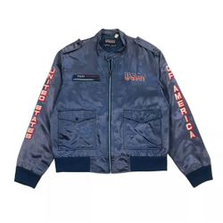Vintage Style Auto 1984 USA 1 Los Angeles Satin Racing Jacket Medium M Bomber