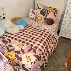 Twin Bed w/ Mattress, Chest Dresser