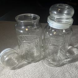 Vintage Planters Peanuts Glass Jar 1981