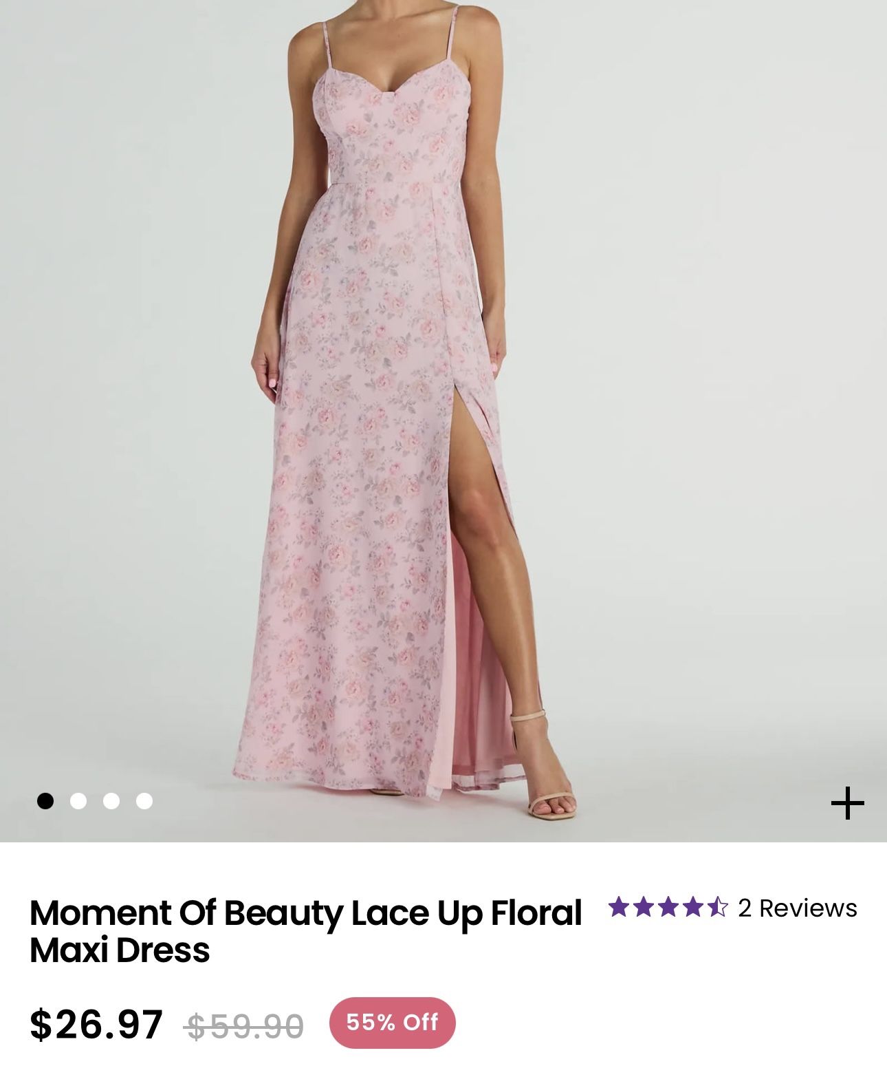 Pink Floral Maxi Dress