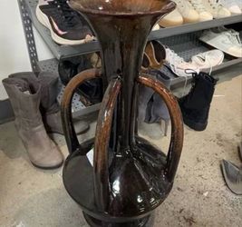 Large Ceramic Vase with Handles