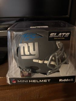 Riddell NY Giants Slate Mini Helmet Signed Tiki Barber