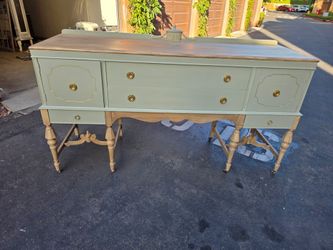 Vintage Refinished Buffet / Sideboard – Sage Green