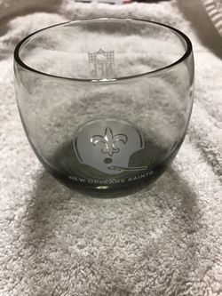 (Lot of 10) vintage New Orleans saints tumbler bar glasses