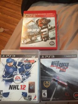 Three PS3 games. Work fine. No problems. Need gone.