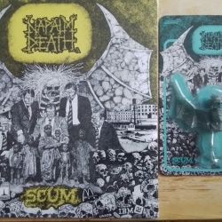 NAPALM DEATH SCUM ALBUM UNOPENED $40 & SUPER 7 ACTION FIGURE $20