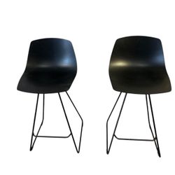 Authentic Pair of Black Laquer Lapalma Miunn Counter Stools