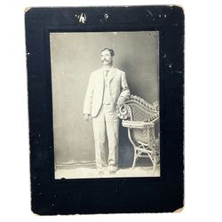 Antique Portrait Photograph Gentleman Framed 1905 Signed Note Tucson AZ