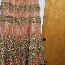 BRAND NEW Peachy Orange Lengha Skirt  $100