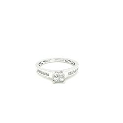 10k White Gold Princess Cut Engagement Ring
