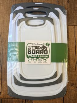 Freshware 3 Piece Cutting Board Set – New Sealed – Non-Slip Handles