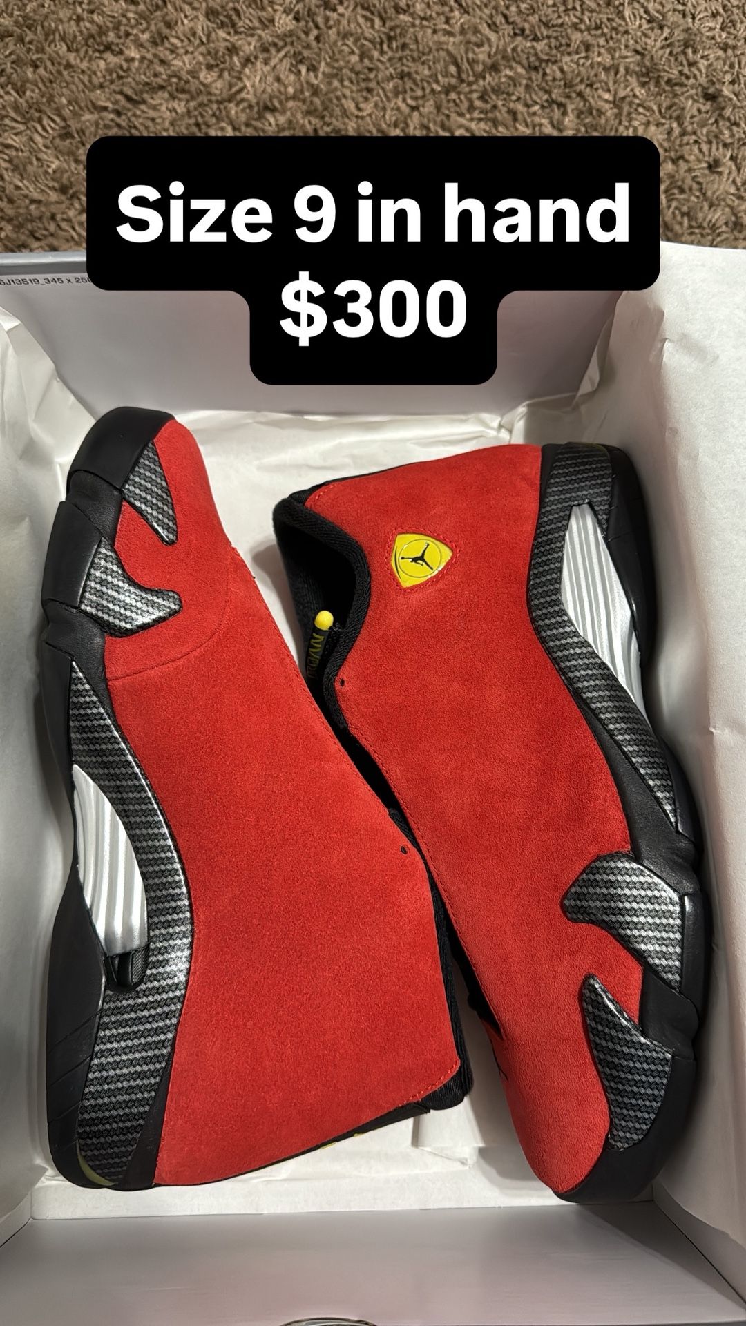 jordan 14 ferrari size 9