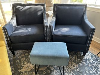 Two Chairs And Foot Stool