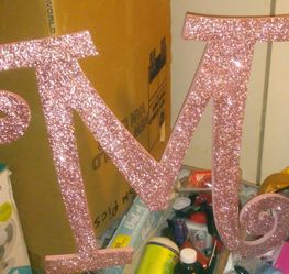 🌸🌺Large Glittered Pink Letter "M"🌺🌸