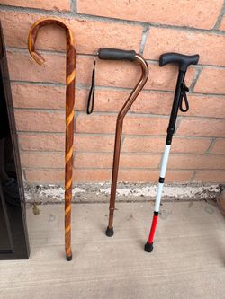 Lot of 3 Walking Canes