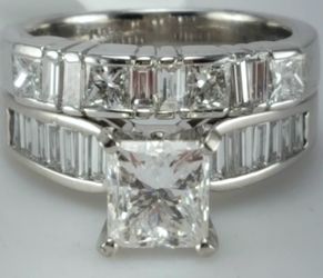 Certified C.O.A, 1.76 CT princess cut diamond ring