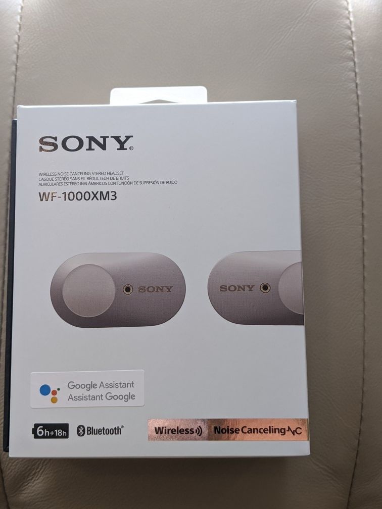 Sony WF-1000XM3 wireless, noise canceling, Bluetooth, Google assistant headphones