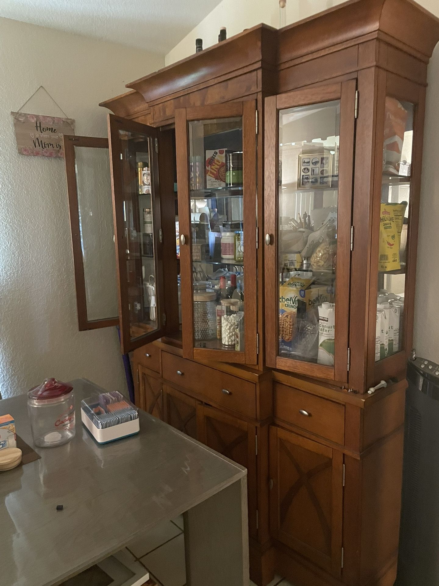 Large Light Up China Cabinet