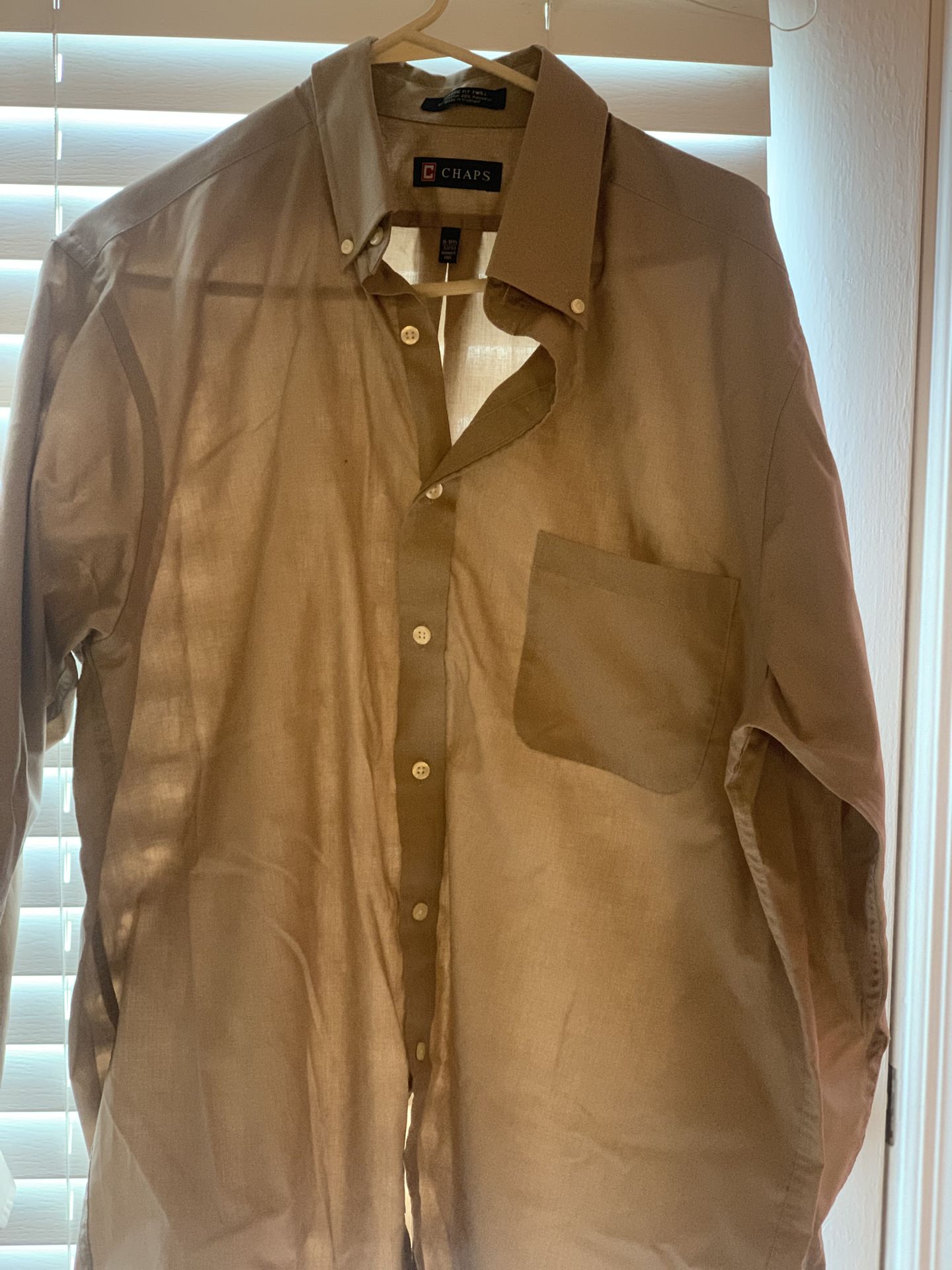 Mens chaps dress shirt brown