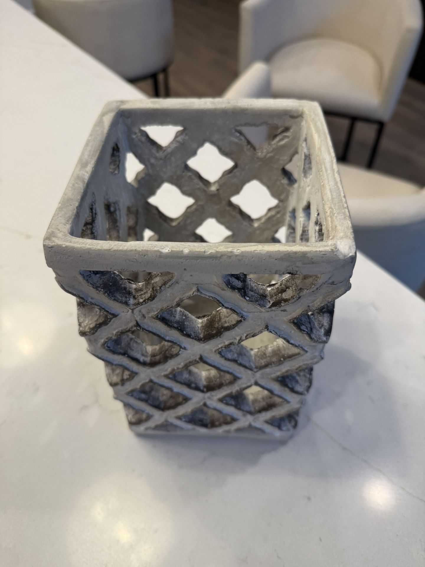 Cement decorate candle holder