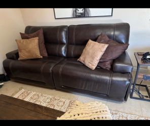 Leather Couch with Recliner